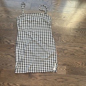 Large black and white checkered shein dress